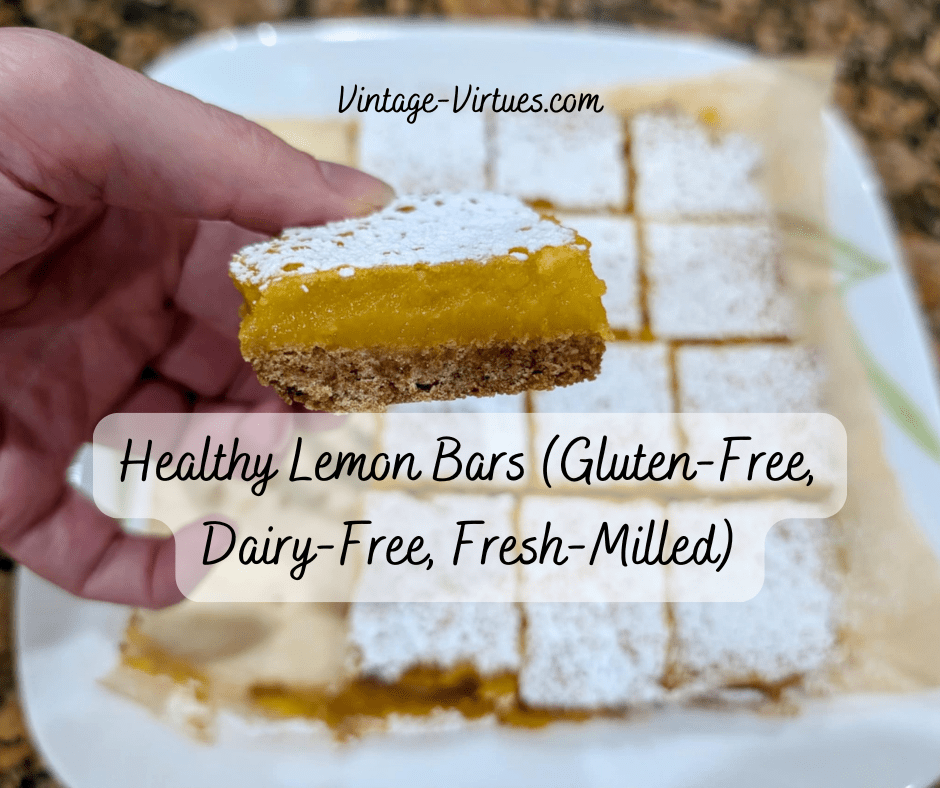 Healthy Lemon Bars (Gluten-Free, Dairy-Free, Fresh-Milled)
